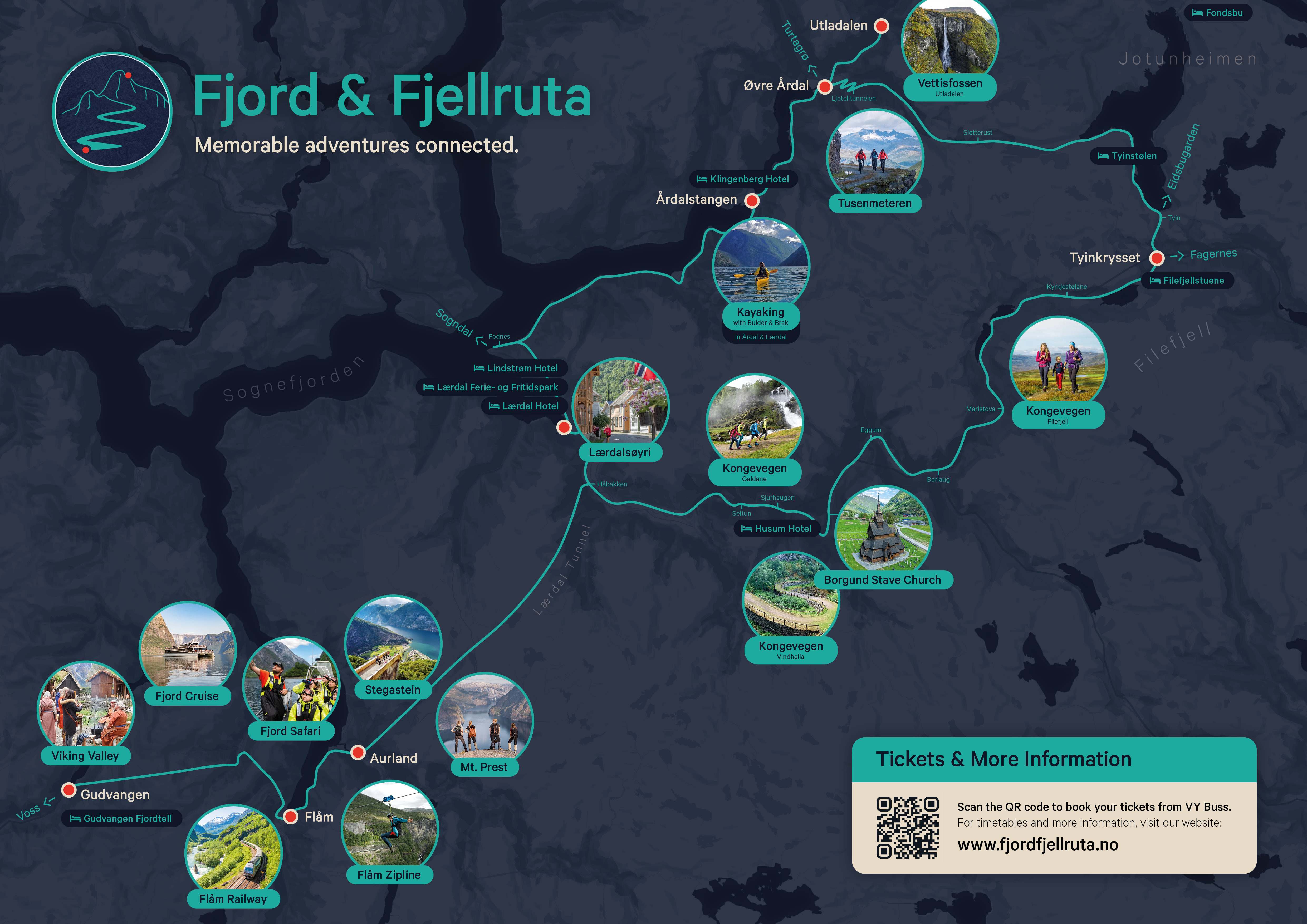 Map Fjord og Fjellruta with activities